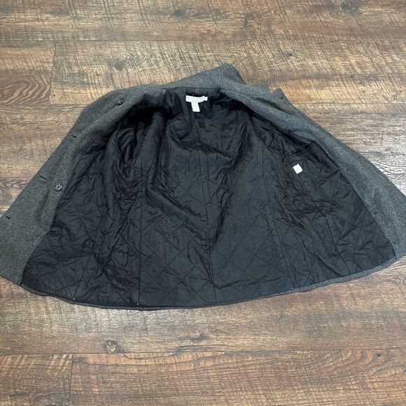 J Crew Pea Coat Jacket Charcoal Gray Wool Double Breasted Pockets Size Small - Picture 7 of 10